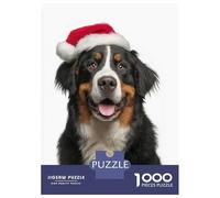 Jigsaw Puzzles for Teenagers 1000 Pieces Bernese Mountain Dog Santa Portrait Jigsaw for Adults Relaxing Games Home Decoration Unique Gifts for Birthday And Christmas 70x50cm/1000pcs