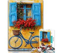 Jigsaw Puzzles for Teenagers 1000 Pieces Bicycle by The Window,Toys Educational Games Stress Relieving Parent-child Interaction (38x26cm)