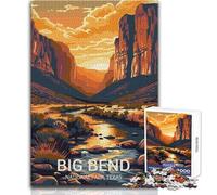 Jigsaw Puzzles for Teenagers 1000 Pieces Big Bend National Park Challenging Game Toys Difficult Challenge Great Gift Size 38x26cm
