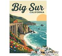 Jigsaw Puzzles for Teenagers 1000 Pieces Big Sur California Educational Challenge Home Decoration Relax Games for And from 14 Years And over (38x26cm)