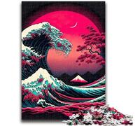 Jigsaw Puzzles for Teenagers 1000 Pieces Big Wave Beach Sunset for Age 14 Years And over Beautiful Design GameBeautiful Design Game Great Gift 26x38cm
