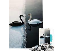 Jigsaw Puzzles for Teenagers 1000 Pieces Black And White Swans for Educational Game Challenge Toy Relax Games For Family Fun Birthday Gifts (Size 50x75cm)