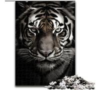 Jigsaw Puzzles for Teenagers 1000 Pieces Black And White Tiger, Family Entertainment Toys Is Ideal As Gifts for The Whole Family for 14+ (Size 26x38cm)