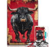 Jigsaw Puzzles for Teenagers 1000 Pieces Black Gold Bull,Family Activity Fun at Home Activities,Birthday Present,Travel Gifts 50x75cm