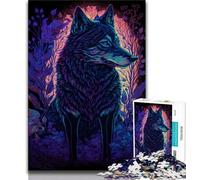 Jigsaw Puzzles for Teenagers 1000 Pieces Black Light Wolf Teenager Puzzles,Unique Birthday And Gifts for Age 14 Years Up (size 75x50cm)