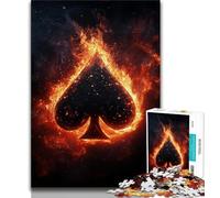Jigsaw Puzzles for Teenagers 1000 Pieces Black Love Flame,Stress Reliever Staycation Kill Time Enhance Love between Couples (38x26cm)