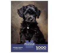 Jigsaw Puzzles for Teenagers 1000 Pieces Black Poodle Puppy Jigsaws for Adults Fun Games For Family Fun for Is Ideal As A Gift 52x38cm/1000pcs