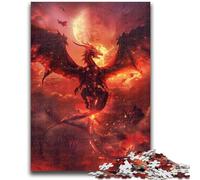 Jigsaw Puzzles for Teenagers 1000 Pieces Blood Moon Dragon Teenager Puzzles,Educational Family Game Suitable for Desktop Decoration (75x50cm)