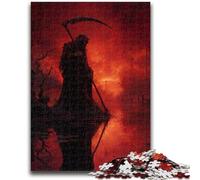 Jigsaw Puzzles for Teenagers 1000 Pieces Blood Moon Reaper Teenager Puzzles,Educational Family Game Suitable for Desktop Decoration (75x50cm)