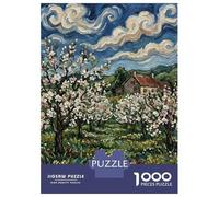 Jigsaw Puzzles for Teenagers 1000 Pieces Blossoming Orchard Painting Puzzles for Adults Hands-on Game Improve Memory Parent-child Interaction 38x26cm/1000pcs