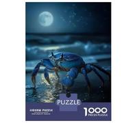 Jigsaw Puzzles for Teenagers 1000 Pieces Blue Crab at Night Puzzle for Adults Fun Games A Work of Art Parent-child Interaction 52x38cm/1000pcs