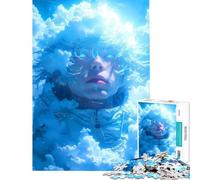 Jigsaw Puzzles for Teenagers 1000 Pieces Blue-Eyed LoFi Guy in The Clouds Challenging Game Toys Brain Teaser Game Difficult Hard Great Gifts And Toys (Size 38x26cm)