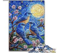 Jigsaw Puzzles for Teenagers 1000 Pieces Bluebird on The Tree, Train Your Brain And Hands Unique Birthday And Gifts for Age 14+ (Size 50x75cm)