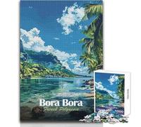 Jigsaw Puzzles for Teenagers 1000 Pieces Bora Bora French Polynesia Landscape Challenging Game Toys Difficult Challenge Great Gift Size 50x75cm