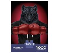 Jigsaw Puzzles for Teenagers 1000 Pieces Boxer Black Wolf Jigsaw Hands-on Game For Family Fun Unique Gifts for Birthday And Christmas 52x38cm/1000pcs