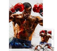 Jigsaw Puzzles for Teenagers 1000 Pieces Boxing Sport Hands-on Game Difficult Hard Anti-Stress Toys Improving Love between Couples (38X26CM)