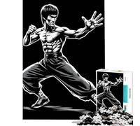 Jigsaw Puzzles for Teenagers 1000 Pieces Bruce Lee Black And White Challenging Game Toys Impossible Game Stress Reliever Secret Santa Gifts (Size 38x52cm)