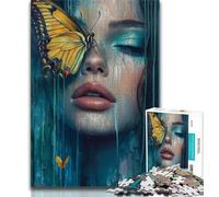 Jigsaw Puzzles for Teenagers 1000 Pieces Butterfly And Woman Adult Puzzles,Relax Games Is Ideal As A Gift for The Whole Family (size 75x50cm)