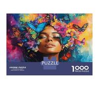 Jigsaw Puzzles for Teenagers 1000 Pieces Butterfly Women Art Print Puzzle for Adults Toy Wall Decor Difficult Challenge for Is Ideal As A Gift 70x50cm/1000pcs