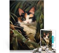 Jigsaw Puzzles for teenagers 1000 Pieces Calico Cat in Foliage Lernspiele eignet sich ideal als Geschenk für die ganze Familie75x50cm