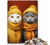 Jigsaw Puzzles for Teenagers 1000 Pieces Cat Couple Puzzles for Adults,Challenging Family Activity Games DIY Toy for Home Wall Decor Gifts (38x26cm)