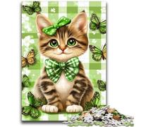 Jigsaw Puzzles for Teenagers 1000 Pieces Cat Surrounded by Butterflies Train Your Brain And Hands Parent-child Interaction for Age 14+ 50x75cm