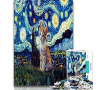 Jigsaw Puzzles for Teenagers 1000 Pieces Cat Under The Night Sky,Toys Educational Games Stress Relieving Parent-child Interaction 50x75cm