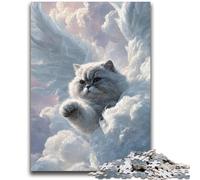 Jigsaw Puzzles for Teenagers 1000 Pieces Cat with Wings for And 14 Years And over Educational Challenge Fun Activities at Home, Birthday Gifts, Travel Gifts 26x38cm