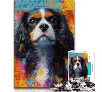 Jigsaw Puzzles for Teenagers 1000 Pieces Cavalier King Charles Spaniel Dog Adult Puzzles,Relax Games Is Ideal As A Gift for The Whole Family (size 38x26cm)