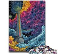 Jigsaw Puzzles for Teenagers 1000 Pieces Celestial Obelisk Splitting Vibrant And Unique Design Relaxing & Challenging Puzzle Experience 26x38cm