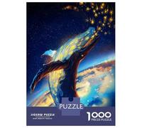 Jigsaw Puzzles for Teenagers 1000 Pieces Celestial Whale in Starry Sky Puzzles for Adults Hands-on Game Difficult Challenge for Is Ideal As A Gift 38x26cm/1000pcs