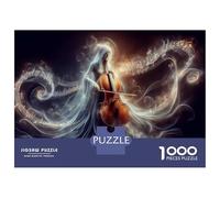 Jigsaw Puzzles for Teenagers 1000 Pieces Cello Music Notes Artwork Puzzle for Adults Relaxing Games Home Decoration for Is Ideal As A Gift 52x38cm/1000pcs