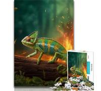 Jigsaw Puzzles for Teenagers 1000 Pieces Chameleon in The Forest Teenager Jigsaw,Educational Toy Funny Family Games Unique Home Decor (size 75x50cm)