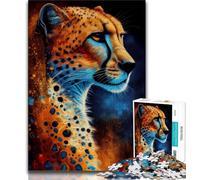 Jigsaw Puzzles for Teenagers 1000 Pieces Cheetah Ink Painting 1000 Pieces for Teenagers,Learning Educational Toys Family Games Unique Birthday And Gifts (size 75x50cm)