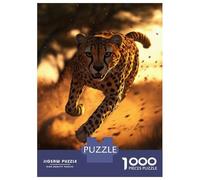 Jigsaw Puzzles for Teenagers 1000 Pieces Cheetah Running at Sunset Jigsaws for Adults Fun Games For Family Fun for Is Ideal As A Gift 52x38cm/1000pcs