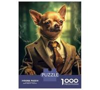 Jigsaw Puzzles for Teenagers 1000 Pieces Chihuahua Dog in Suit Puzzles for Adults Hands-on Game Difficult Challenge for Is Ideal As A Gift 70x50cm/1000pcs