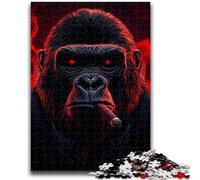 Jigsaw Puzzles for Teenagers 1000 Pieces Chimpanzee Smoke Teenager Puzzles,Educational Family Game Suitable for Desktop Decoration (75x50cm)