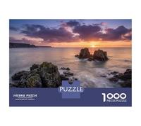 Jigsaw Puzzles for Teenagers 1000 Pieces Coastal Sunset with Rocks And Waves Jigsaw Hands-on Game For Family Fun Unique Gifts for Birthday And Christmas 70x50cm/1000pcs