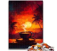 Jigsaw Puzzles for Teenagers 1000 Pieces Coffee at Sunset Family Entertainment Toys Educational Game for Birthday, Chrismas for Ages 14+ 50x75cm