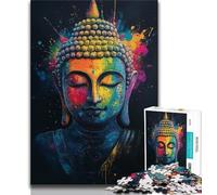 Jigsaw Puzzles for Teenagers 1000 Pieces Color Buddha Oil Painting Puzzles for Adults,Stress Reliever Staycation Kill Time Parent-child Interaction (size 75x50cm)