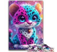 Jigsaw Puzzles for Teenagers 1000 Pieces Colored Leopard Teenager Puzzles,Educational Family Game Suitable for Desktop Decoration (75x50cm)