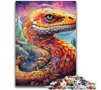 Jigsaw Puzzles for Teenagers 1000 Pieces Colorful Art Snake Adult Jigsaw,Staycation Kill Time with Fully Interlocking Randomly Shaped Pieces (26x38cm)
