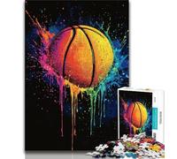 Jigsaw Puzzles for Teenagers 1000 Pieces Colorful Basketball 1000 Pieces for Adults,Toys Educational Games Stress Relieving Unique Birthday And Gifts (size 38x26cm)