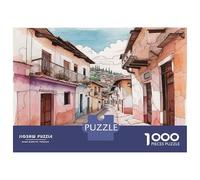 Jigsaw Puzzles for Teenagers 1000 Pieces Colorful Latin American Village Scene -1 Puzzle for Adults Toy Wall Decor Difficult Challenge for Is Ideal As A Gift 52x38cm/1000pcs