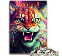 Jigsaw Puzzles for Teenagers 1000 Pieces Colorful Lynx Adult Puzzles,Fun Games Wall Decoration Unique Birthday And Xmas Gifts (50x75cm)
