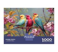 Jigsaw Puzzles for Teenagers 1000 Pieces Colorful Parrots on Blossom Branch Jigsaw for Adults Toy Wall Decor Improve Memory Birthday And Unique Gifts 38x26cm/1000pcs