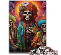 Jigsaw Puzzles for Teenagers 1000 Pieces Colorful Skulls Adult Puzzles,family Fun Games Is Ideal As A Gift for The Whole Family (26x38cm)