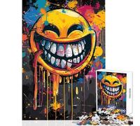 Jigsaw Puzzles for Teenagers 1000 Pieces Colorful Smile Crazy Face Hands-on Game Difficult Hard Anti-Stress Toys Improving Love between Couples (38X26CM)