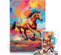 Jigsaw Puzzles for teenagers 1000 Pieces Colorful Wild Horse Running Free Mustermontage Wohnkunstdekor75x50cm