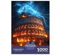 Jigsaw Puzzles for Teenagers 1000 Pieces Colosseum in Flames Jigsaw for Adults Relaxing Games Home Decoration Unique Gifts for Birthday And Christmas 52x38cm/1000pcs